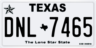 TX license plate DNL7465