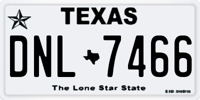 TX license plate DNL7466