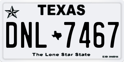 TX license plate DNL7467