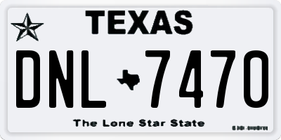 TX license plate DNL7470