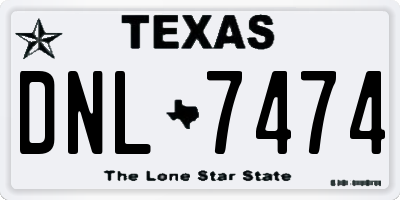 TX license plate DNL7474