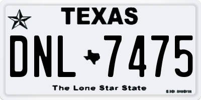 TX license plate DNL7475