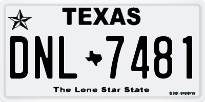 TX license plate DNL7481