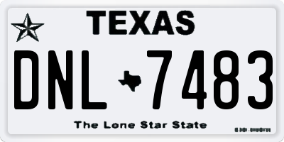 TX license plate DNL7483
