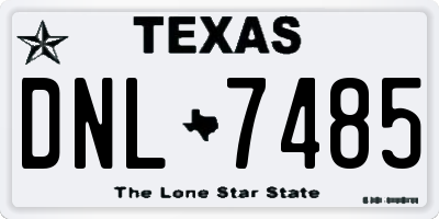 TX license plate DNL7485
