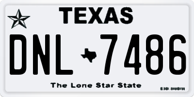 TX license plate DNL7486