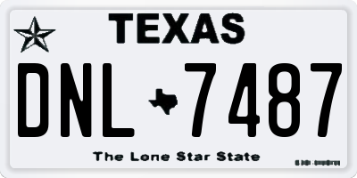 TX license plate DNL7487