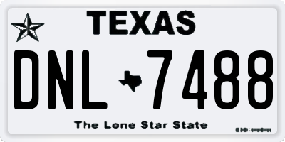 TX license plate DNL7488