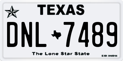 TX license plate DNL7489