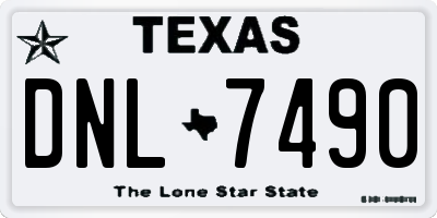 TX license plate DNL7490