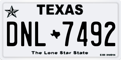 TX license plate DNL7492