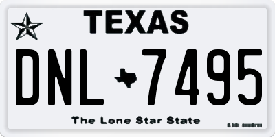 TX license plate DNL7495
