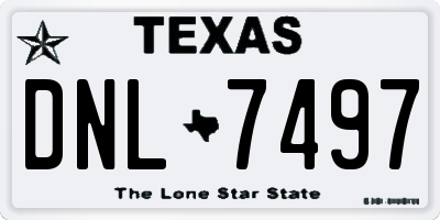 TX license plate DNL7497