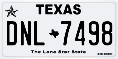 TX license plate DNL7498