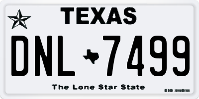 TX license plate DNL7499