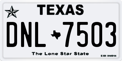 TX license plate DNL7503