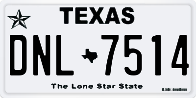 TX license plate DNL7514