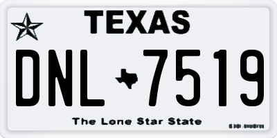 TX license plate DNL7519