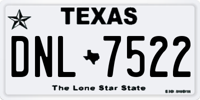TX license plate DNL7522