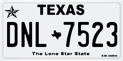 TX license plate DNL7523