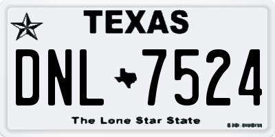 TX license plate DNL7524