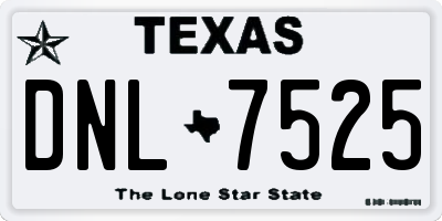 TX license plate DNL7525