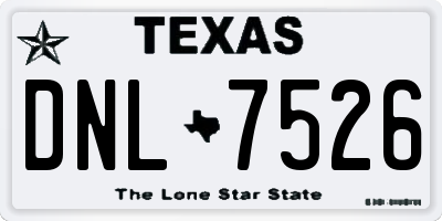 TX license plate DNL7526