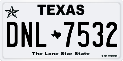 TX license plate DNL7532