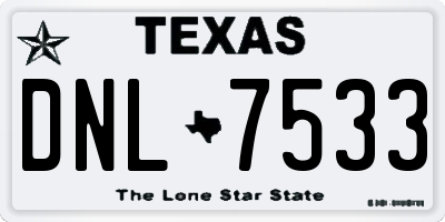 TX license plate DNL7533