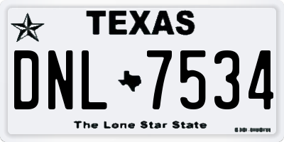 TX license plate DNL7534