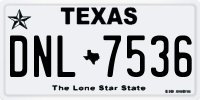 TX license plate DNL7536