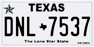 TX license plate DNL7537