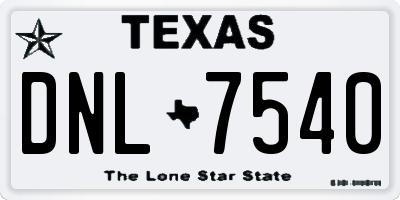 TX license plate DNL7540