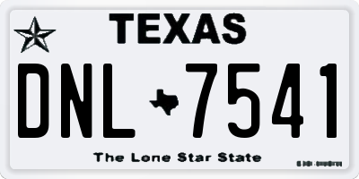 TX license plate DNL7541