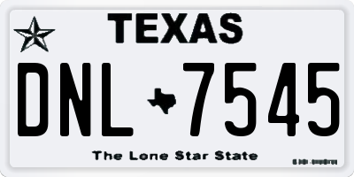 TX license plate DNL7545