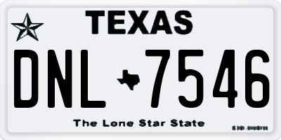 TX license plate DNL7546
