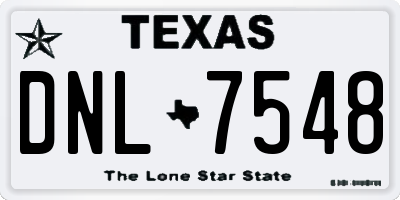 TX license plate DNL7548
