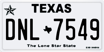 TX license plate DNL7549