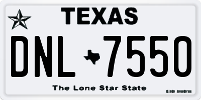 TX license plate DNL7550