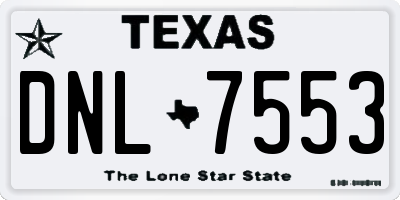 TX license plate DNL7553