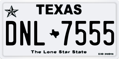 TX license plate DNL7555