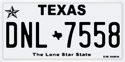 TX license plate DNL7558