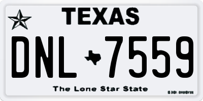 TX license plate DNL7559