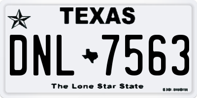 TX license plate DNL7563