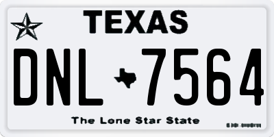TX license plate DNL7564