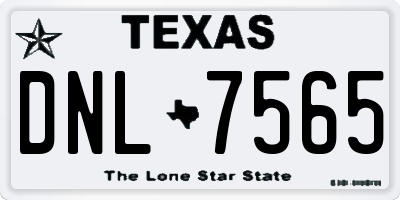 TX license plate DNL7565