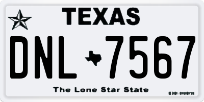 TX license plate DNL7567