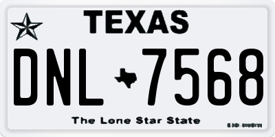 TX license plate DNL7568