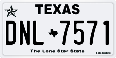TX license plate DNL7571