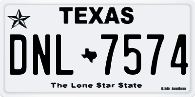 TX license plate DNL7574